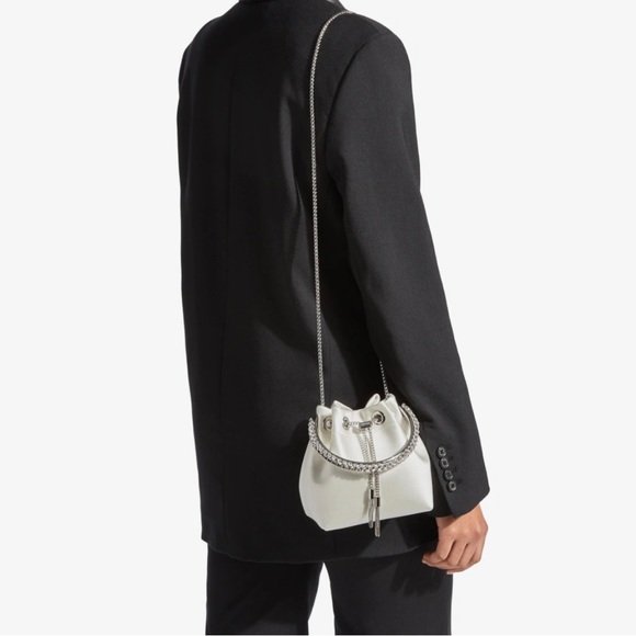 Jimmy Choo Bon Bon
Ivory Satin Bag with Crystal Handle - Picture 5 of 7